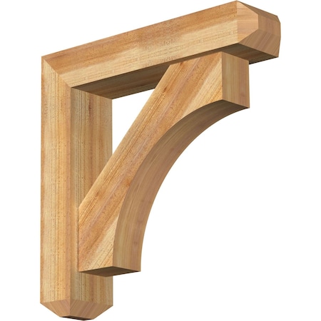 Ekena Millwork Westlake Craftsman Rough Sawn Bracket w/ Offset Brace, Western Red Cedar, 6"W x 26"D x 26"H BKT0604X26X26WTL04RWR